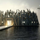 Arctic Bath in Svezia: l'hotel circolare di legno che galleggia sul fiume