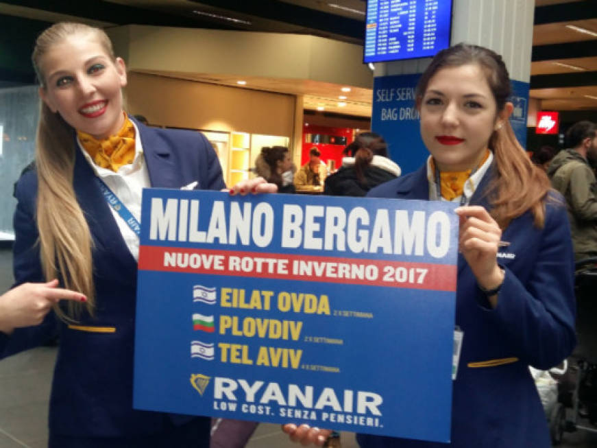 Un tris di voli da Bergamo nella winter di Ryanair