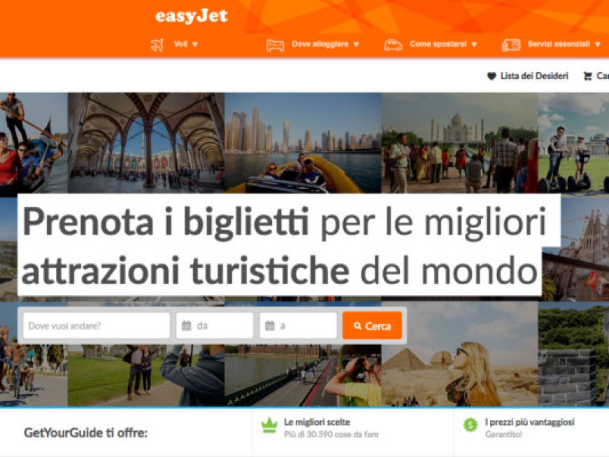 Accordo easyJet-GetYourGuide: 16mila escursioni per i pax del vettore