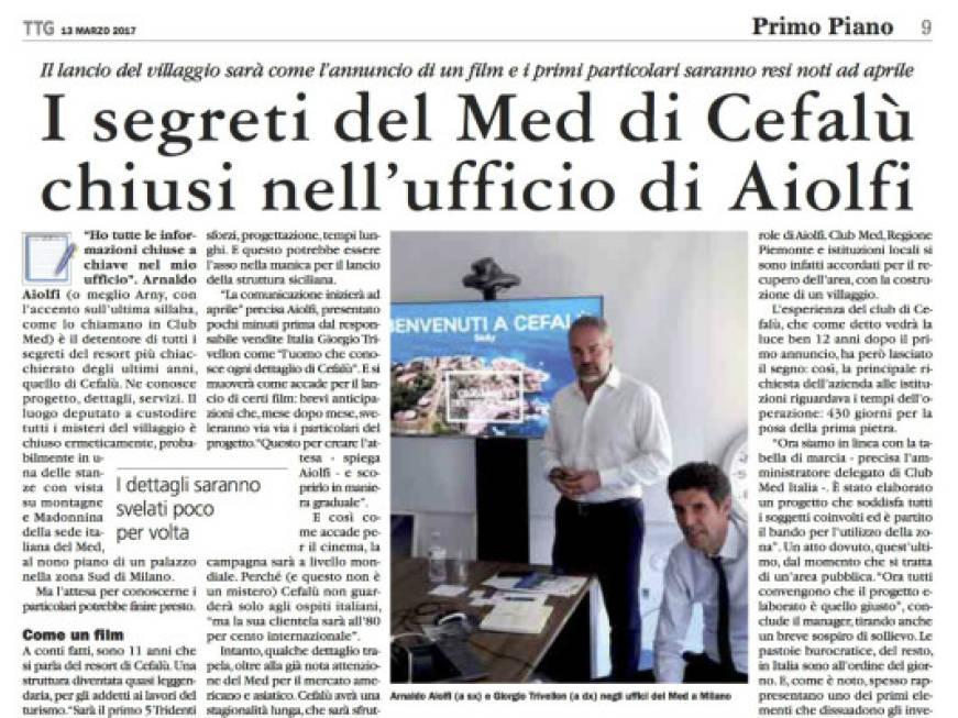 Tutti i segretidel Med di Cefalù chiusi negli uffici di Milano