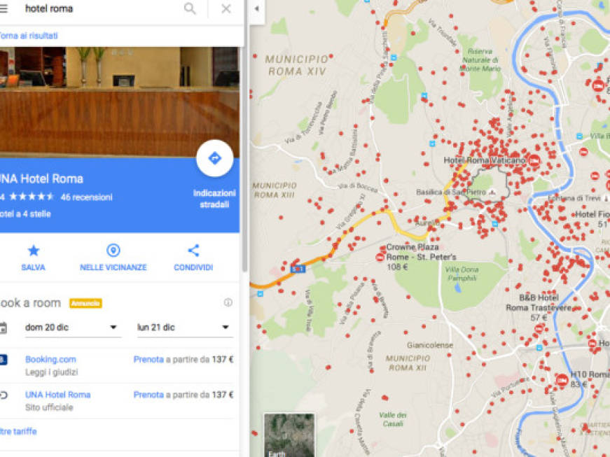 Google Maps aumenta i servizi per gli hotel