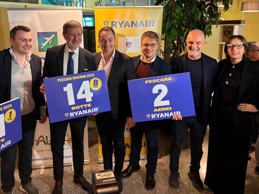 Ryanair, investimenti sull’Abruzzo dopo l’abolizione dell’addizionale