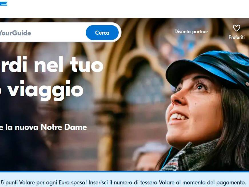 Ita Airways: GetYourGuide diventa partner del programma Volare