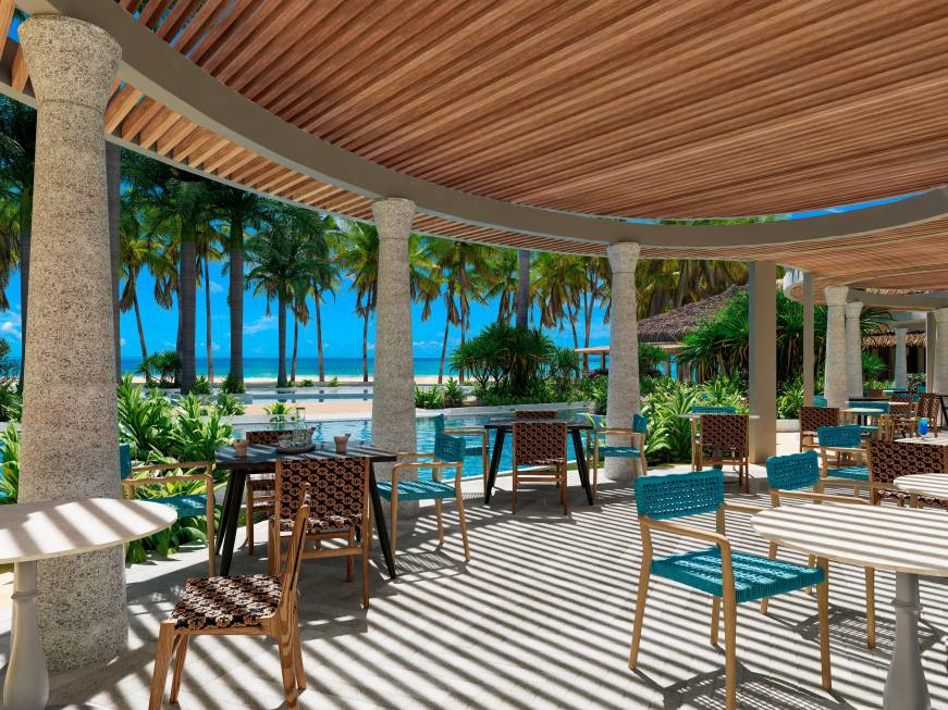 Trou aux Biches, la parte outdoor del ristorante Oasis