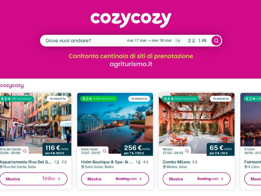 La piattaforma cozycozy ha registrato 6 milioni di visitatori italiani nel 2025