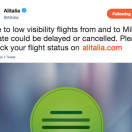 Scarsa visibilità a Linate, Alitalia annuncia possibili cancellazioni