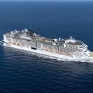 Msc Crociere: float out di Grandiosa, terza nave della classe Meraviglia