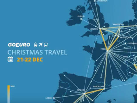 Le rotte aeree più trafficate a Natale in un video di GoEuro