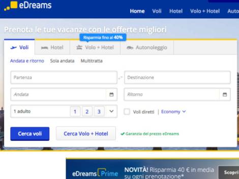 eDreams, crescono servizi accessori e pacchetti