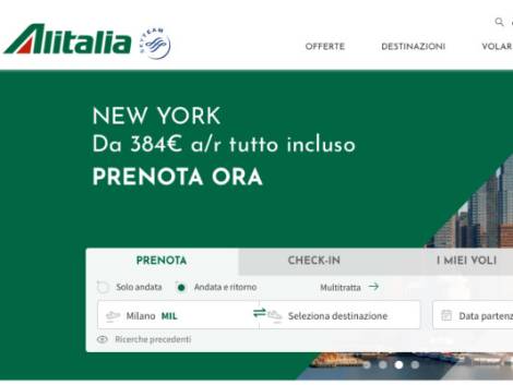 Il web check-in di Alitalia passa a 48 ore prima della partenza