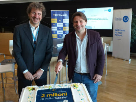 Ryanair e la base di Torino: due milioni di pax nel primo anno