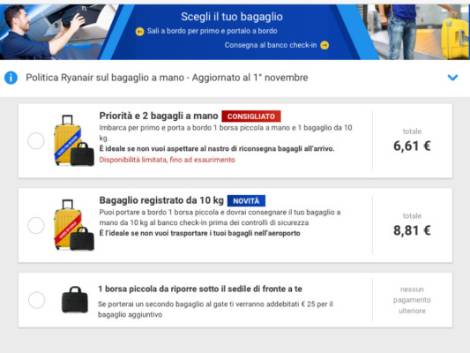 Ryanair e Wizz Air decisiIl trolley si paga ancora