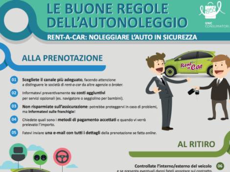 Autonoleggio, da Aniasa e Unc il vademecum per evitare brutte sorprese