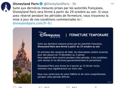 Disneyland Paris chiude al pubblico: restano aperte le prenotazioni per Natale