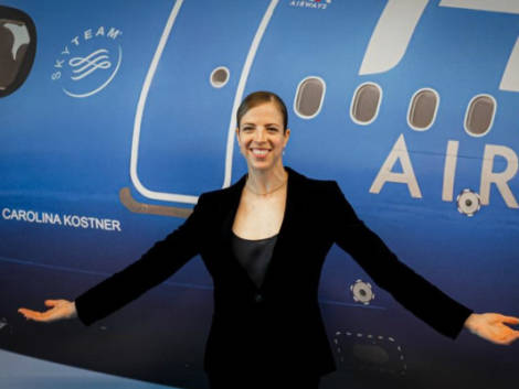 Carolina Kostner, un A320 in suo onore e il sogno della Patagonia
