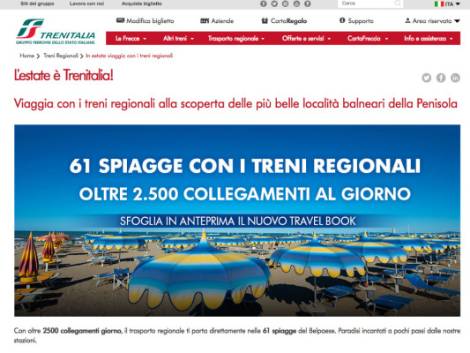 Il travel book di Trenitalia 'Mare' porta in 61 spiagge italiane