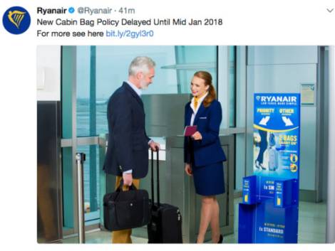 Policy bagagli Ryanair,oggi il D-Day Un manuale sulle novità