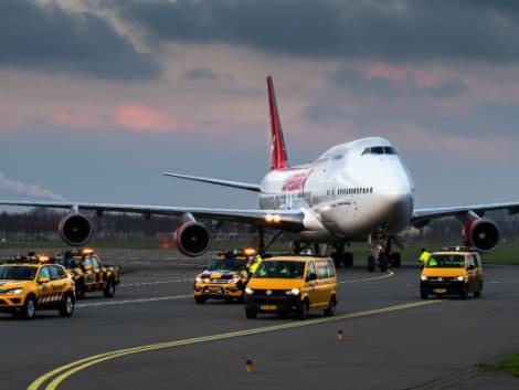 Un B747 nel giardino dell'hotel con l'esperienza 5D