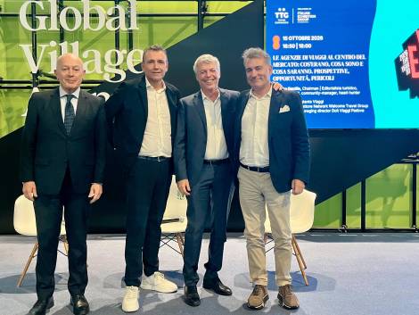 Alberto Benini (Doit Viaggi Padova), Dante Colitta (Welcome Travel Group), Claudio Busca (Bluvacanze), Luca Caraffini (Istante Viaggi)