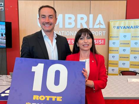 Ryanair investe sull’Umbria, dieci rotte internazionali