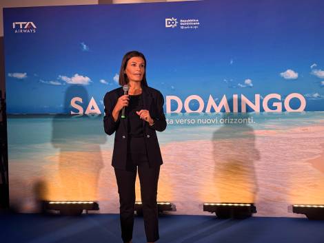 Emiliana Limosani alla recente presentazione della nuova rotta Fiumicino-Santo Domingo