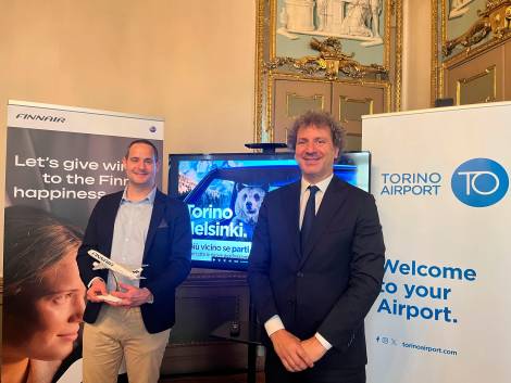 Geoffrey Carrage, Finnair Regional Manager Southern Europe e Andrea Andorno, ad di Torino Airport