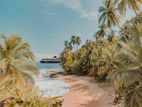 Wild caribbean beach of Manzanillo at Puerto Viejo, Limon, Costa Rica