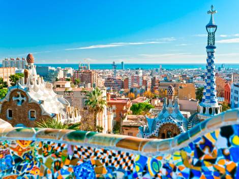 Park Guell in Barcelona, Spain.