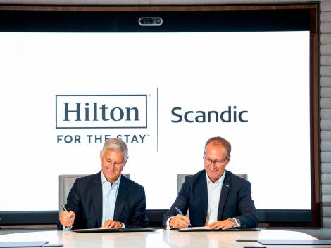 Chris Nassetta, president &amp; ceo Hilton, e Jens Mathiesen, president &amp; ceo Scandic Hotels Group