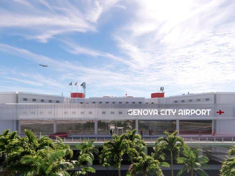 Un rendering del progetto per la nuova facciata del Genova City Airport