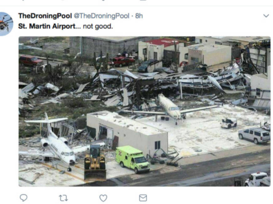 Uragano Irma: ingenti danni anche all'aeroporto di St Martin
