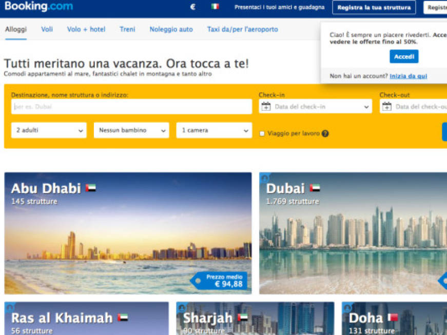 Booking.com,accordo con AirPlus per i viaggi d’affari