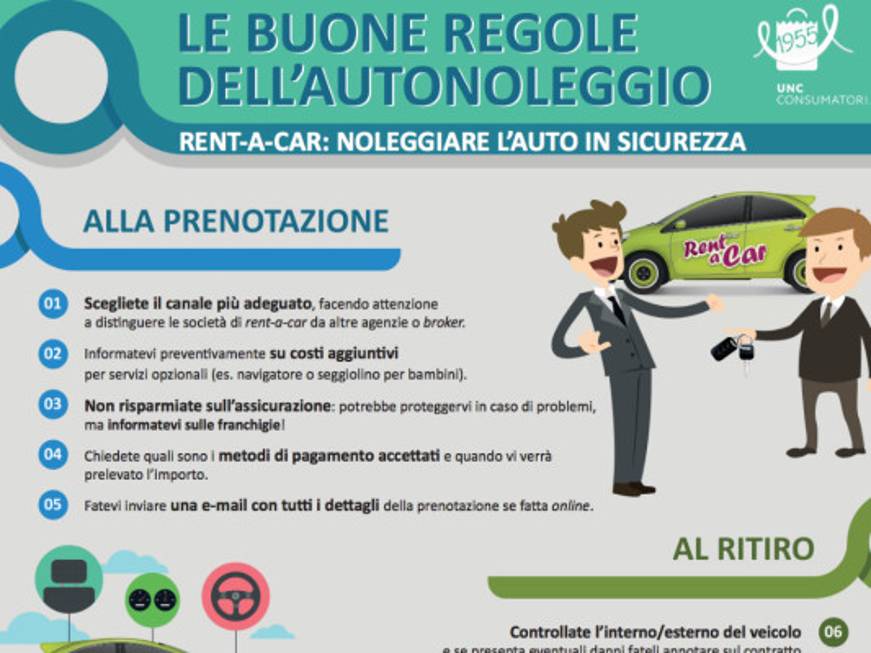 Autonoleggio, da Aniasa e Unc il vademecum per evitare brutte sorprese