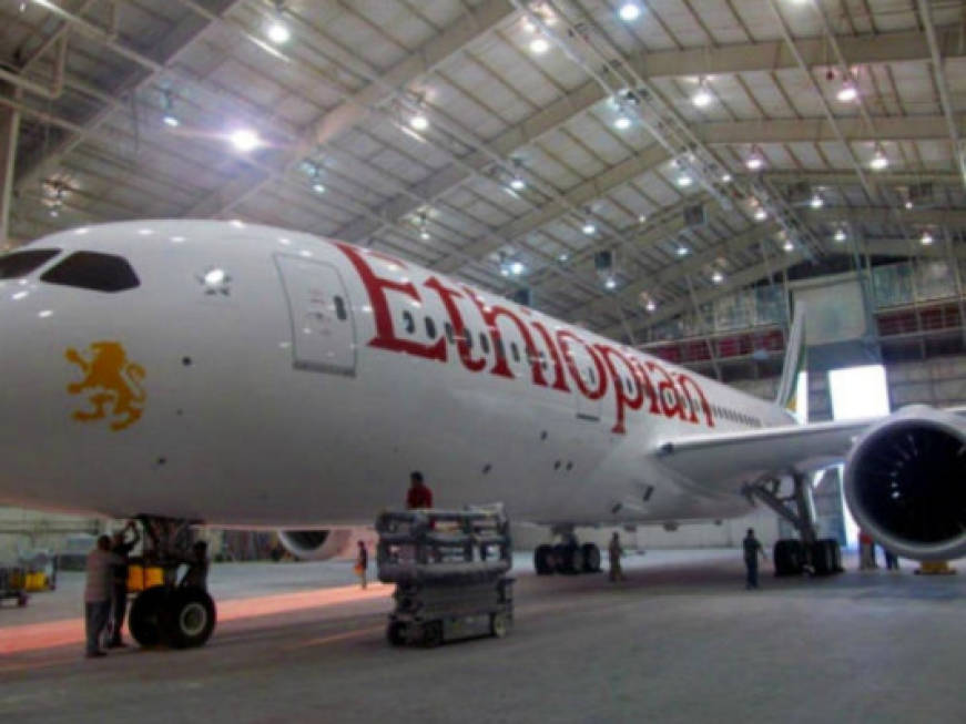 Ethiopian Airlines, il B787 arriva a Roma Fiumicino