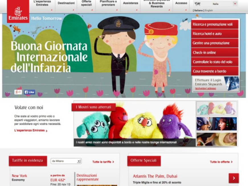 Emirates a misura di bambino con i peluche &amp;#39;Fly with me Monsters&amp;#39;