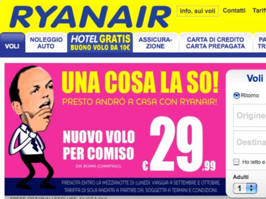 Roma-Comiso Ryanair: Alfano testimonial