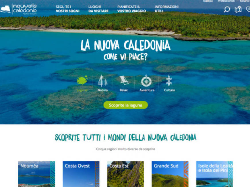 Un sito web in italiano per la Nuova Caledonia