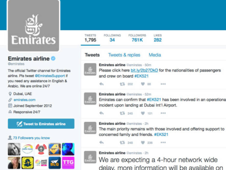 Incidente Emirates, bloccati tutti i voli all'aeroporto di Dubai