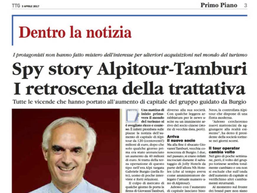 Alpitour e TamburiSpy story di un’intesa