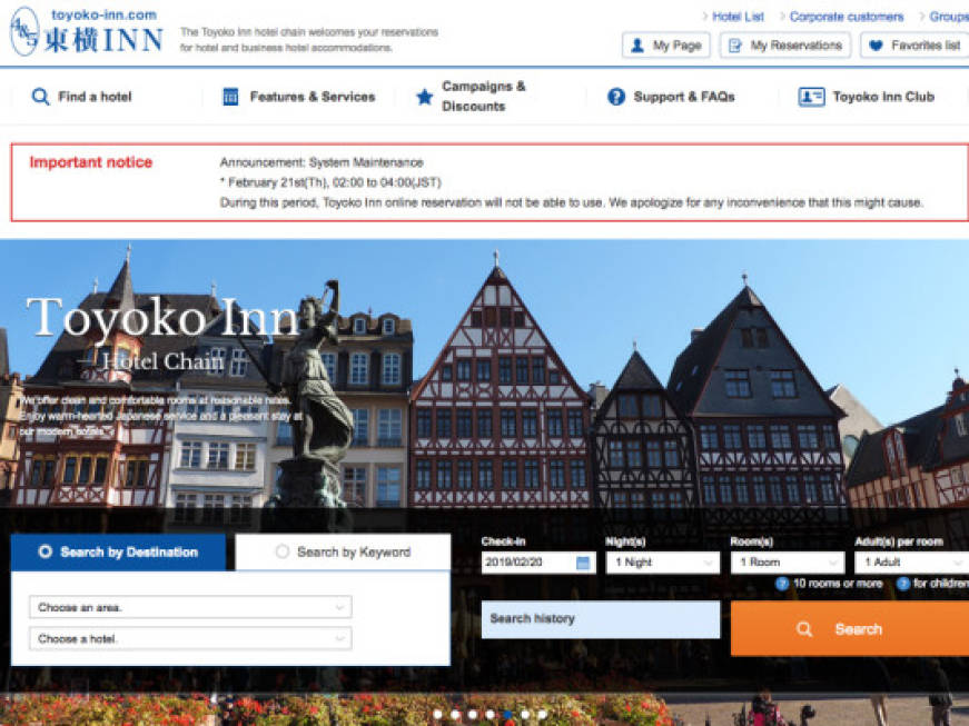 Gli alberghi low cost Toyoko-Inn sbarcano nella Penisola: primo hotel a Rogoredo