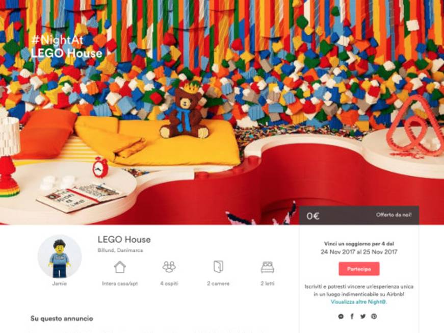 Airbnb, un contest per dormire nella Lego House