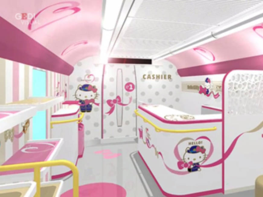 Arriva il treno rosa di Hello Kitty: le immagini