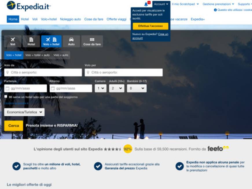 Expedia, ora gli hotel si prenotano via Skype