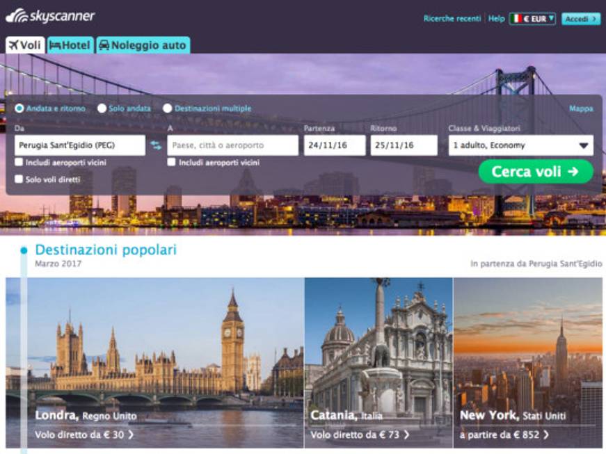 Skyscanner: via ai test per il Bot in italiano