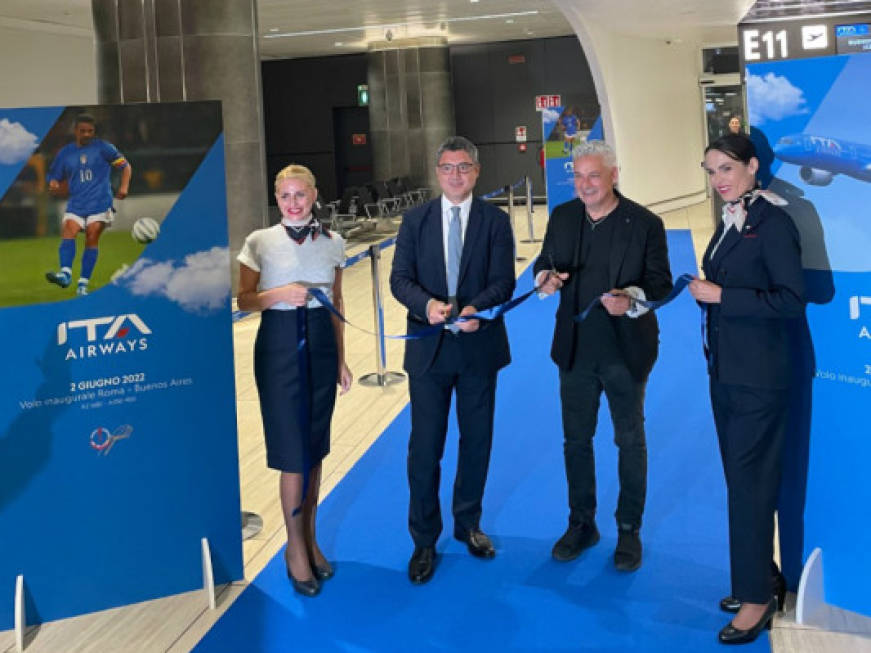 Ita Airways, debutta con Roberto Baggio il Roma-Buenos Aires
