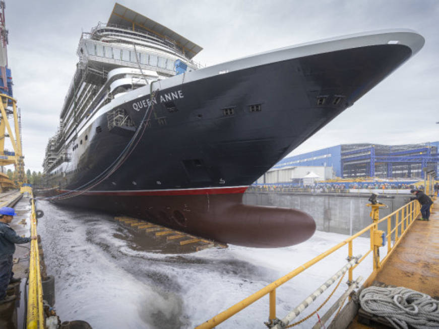 Float out per Queen Anne, la nuova ammiraglia Cunard pronta a maggio 2024