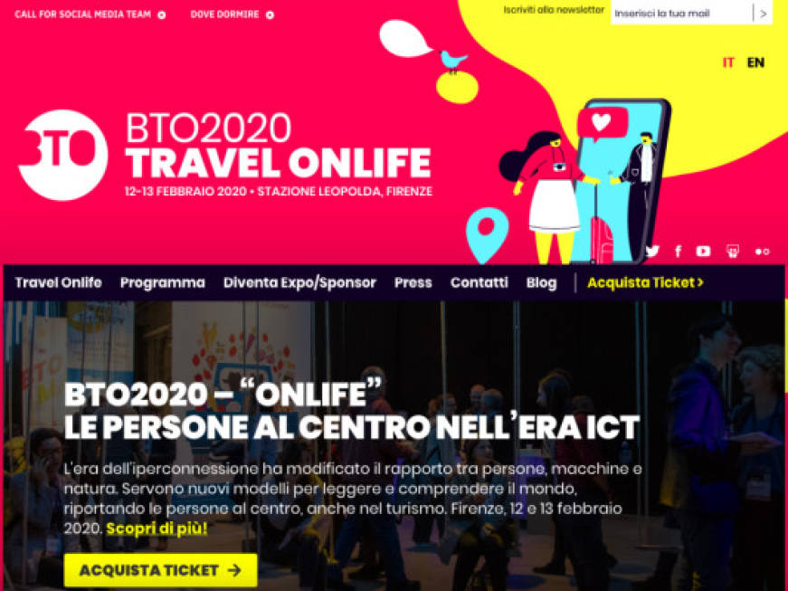 Bto2020: a Firenze l'evento dedicato a turismo e tecnologia 