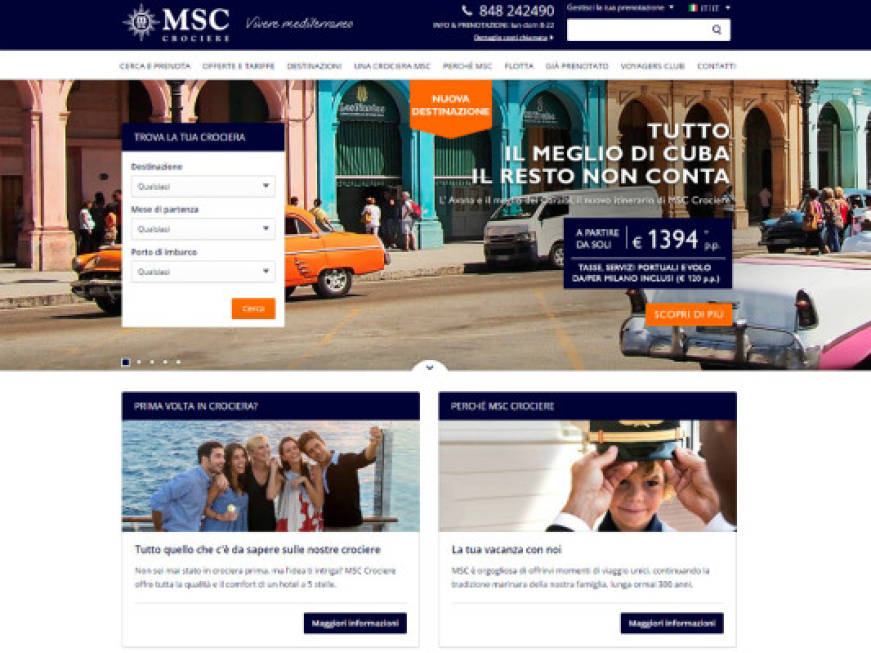 Gli investimenti di Msc Crociere: debutta online il nuovo sito