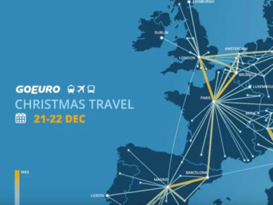 Le rotte aeree più trafficate a Natale in un video di GoEuro