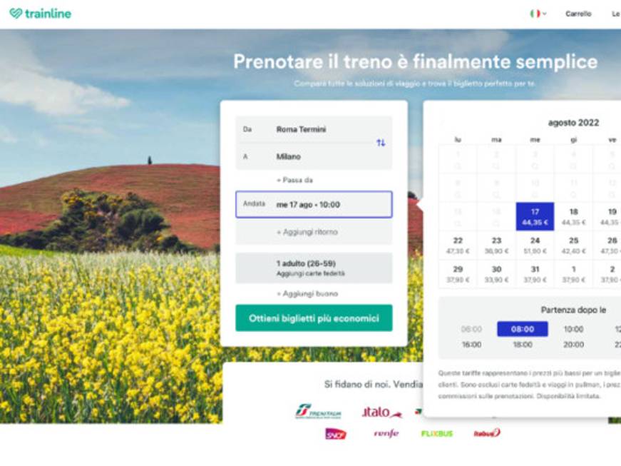 Trainline attiva il calendario prezzi e le notifiche push